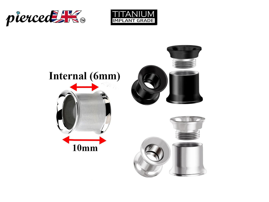 Titanium Steel Double Flare Plugs: Threaded Piercing Tunnels