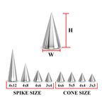Titanium Spike Piercing: 16g 14g Cone Replacement Parts (Pair)