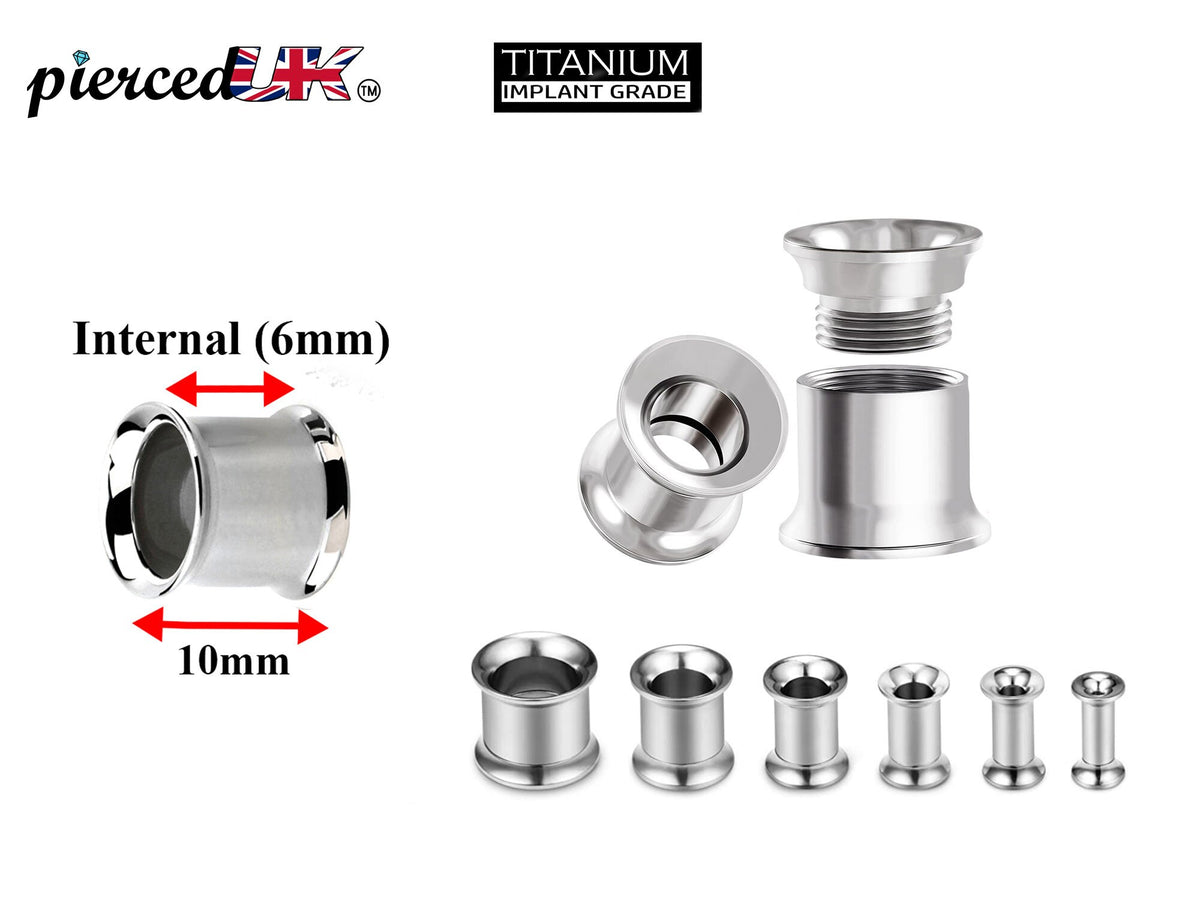 Titanium Steel Double Flare Plugs: Threaded Piercing Tunnels