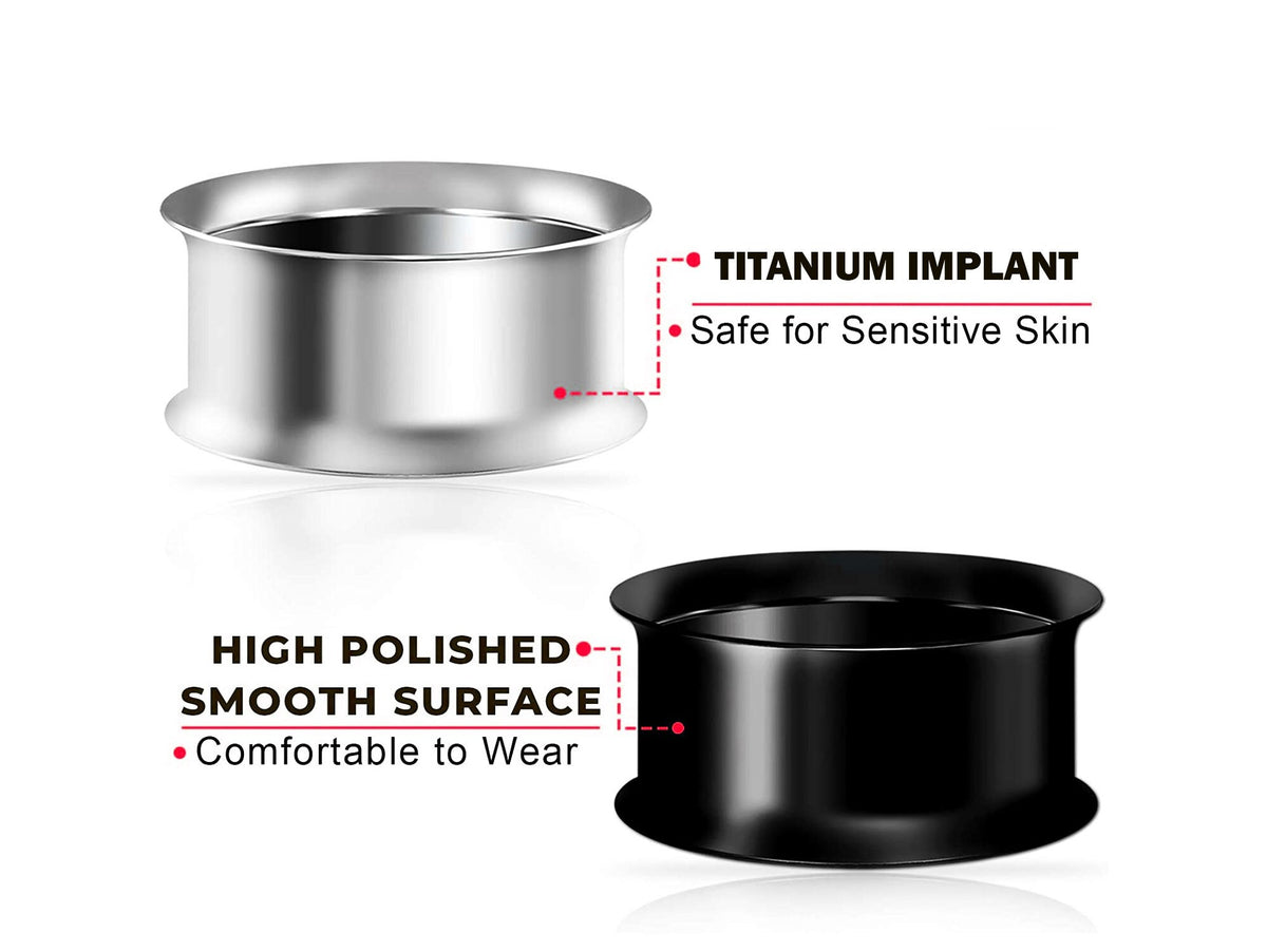 Titanium Steel Double Flare Plugs: Threaded Piercing Tunnels