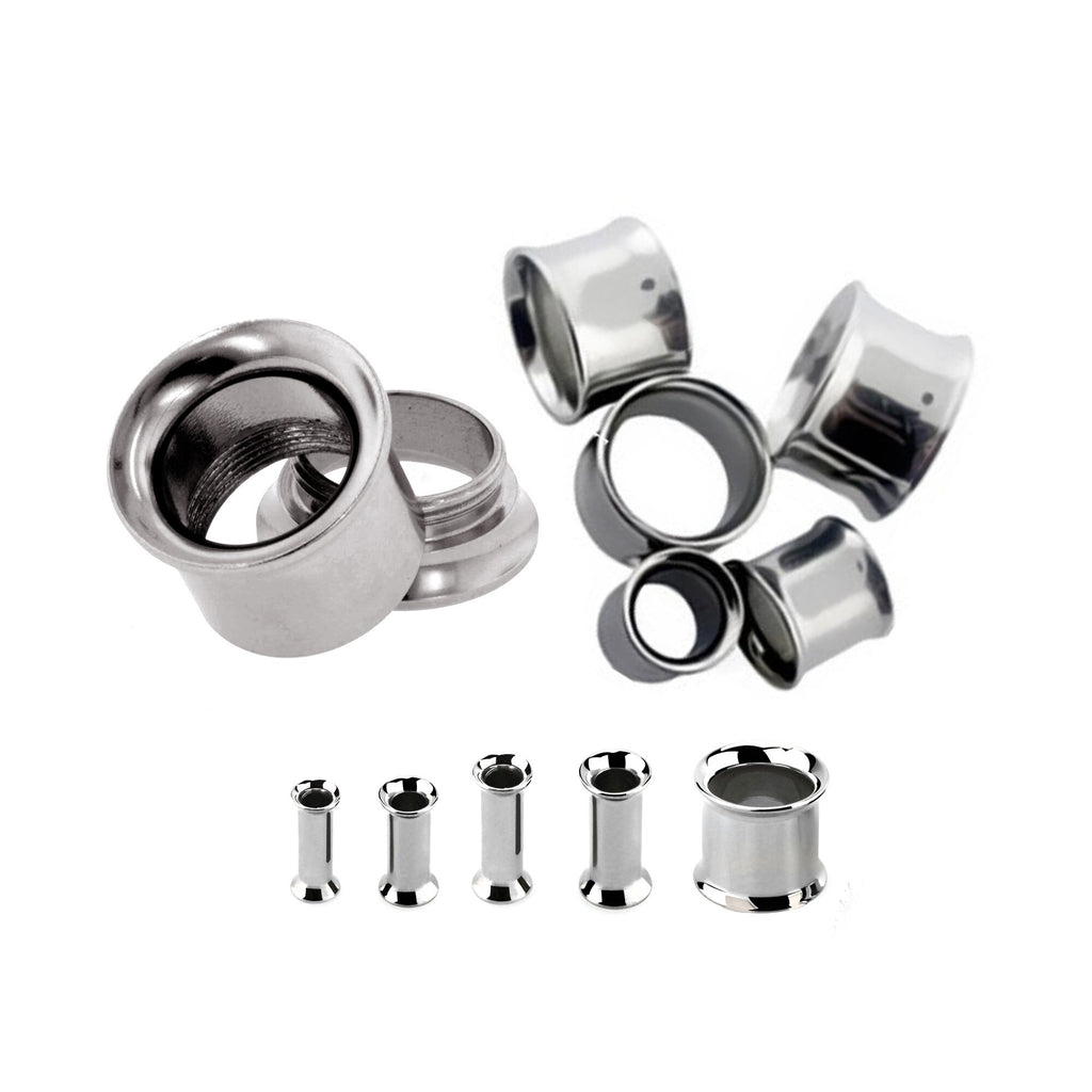Titanium Steel Double Flare Plugs: Threaded Piercing Tunnels