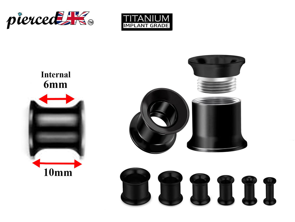 Titanium Steel Double Flare Plugs: Threaded Piercing Tunnels