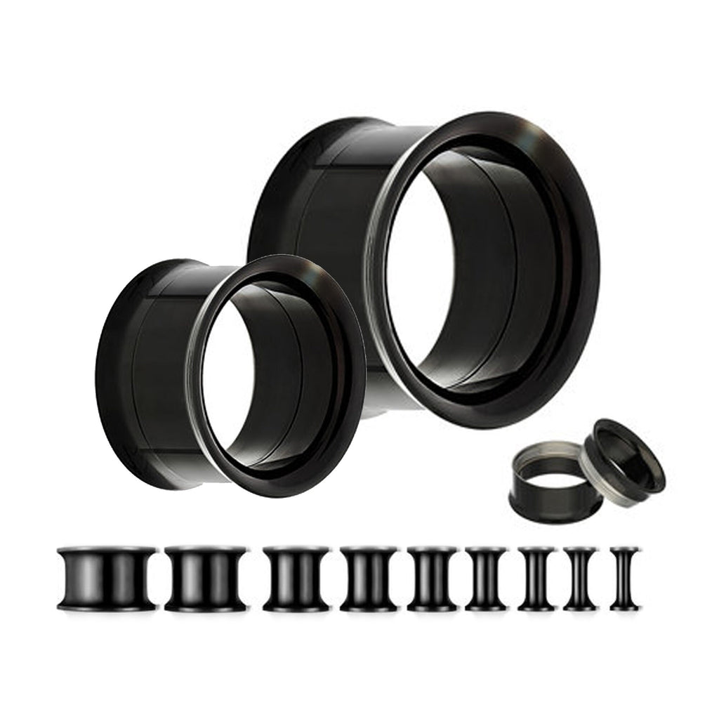 Titanium Steel Double Flare Plugs: Threaded Piercing Tunnels
