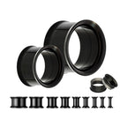 Titanium Steel Double Flare Plugs: Threaded Piercing Tunnels
