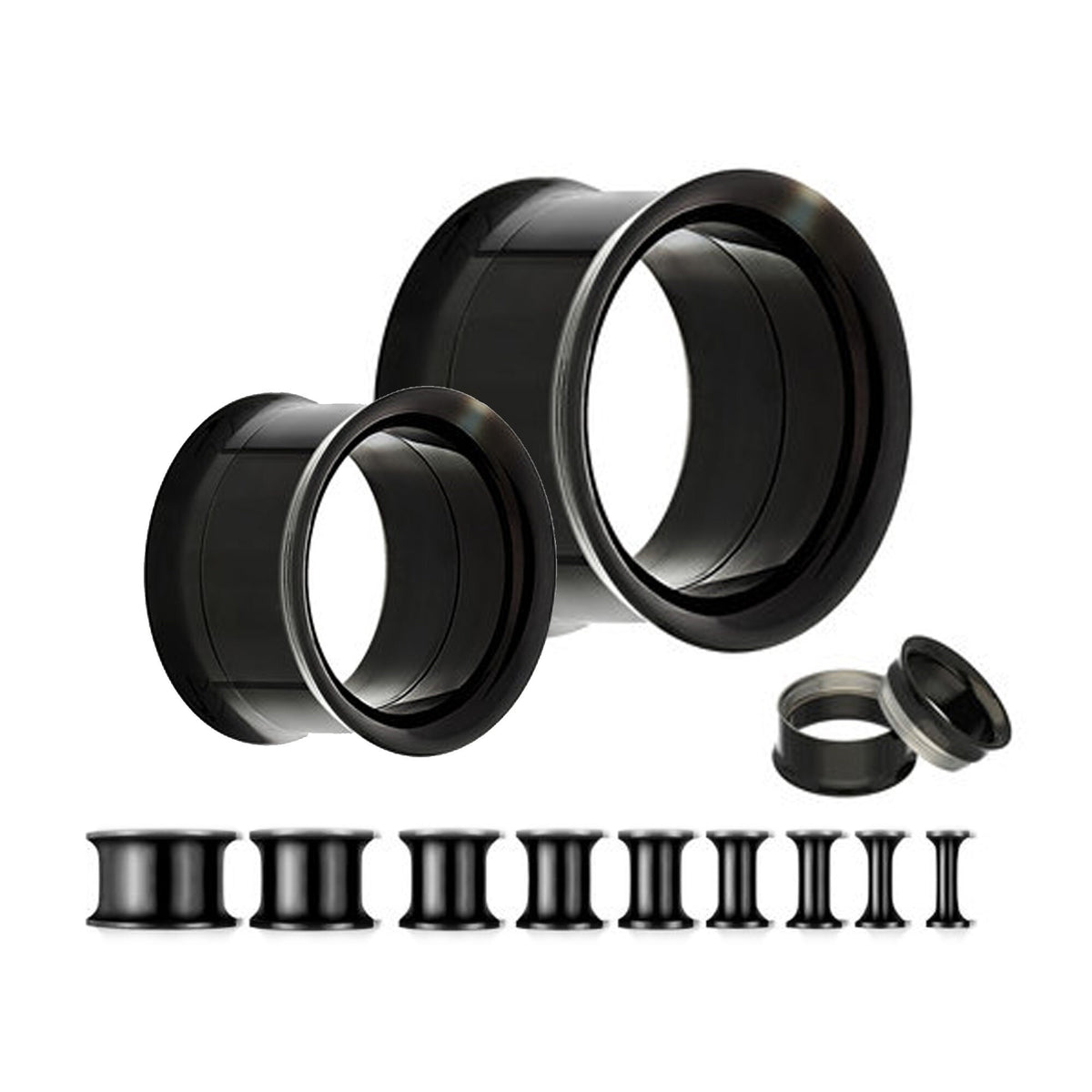 Titanium Steel Double Flare Plugs: Threaded Piercing Tunnels