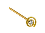 18K Gold Nose Stud: Infinity Loop, Crystal Accent (23g)