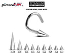 Titanium Spike Nose Stud: 18g/16g Nostril Screw Ring
