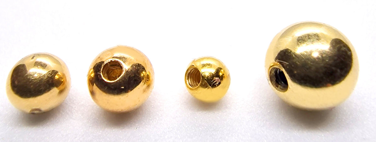 14K Gold Threaded Piercing Ball Replacement: Barbells, Labrets, Horseshoe