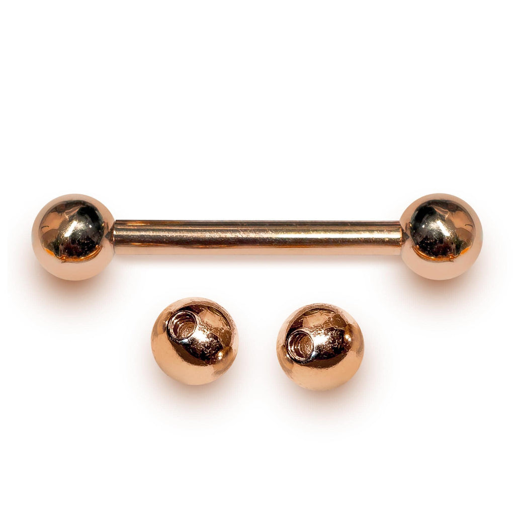 14K Rose Gold Nipple Barbell: Handmade Body Piercing Jewelry