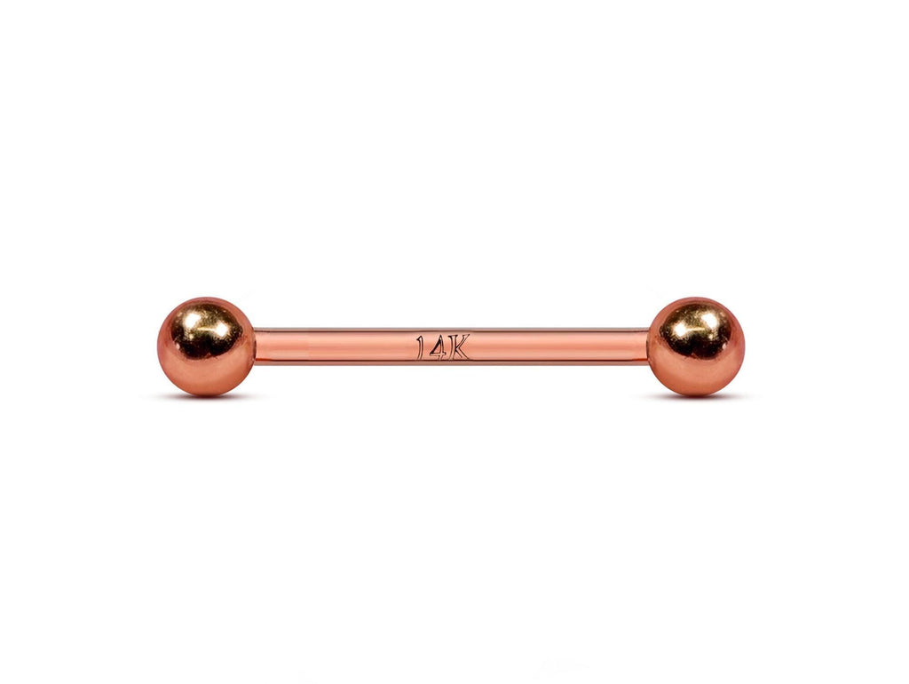 14K Rose Gold Nipple Barbell: Handmade Body Piercing Jewelry