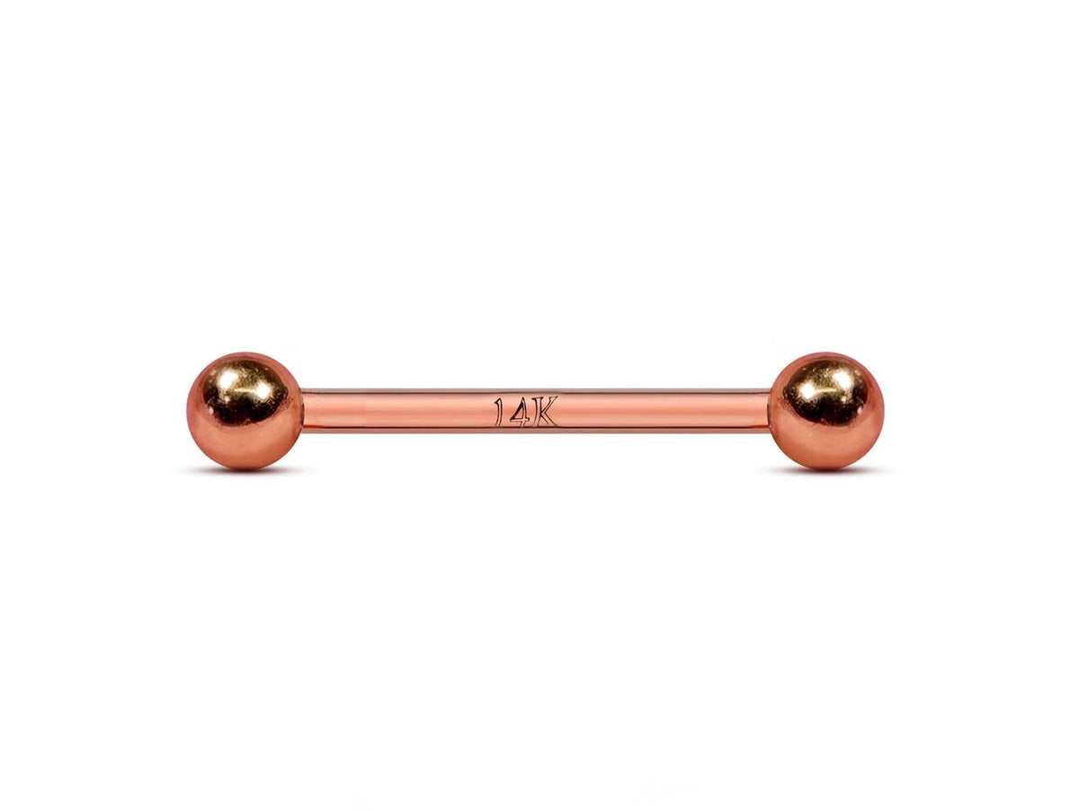 14K Rose Gold Nipple Barbell: Handmade Body Piercing Jewelry
