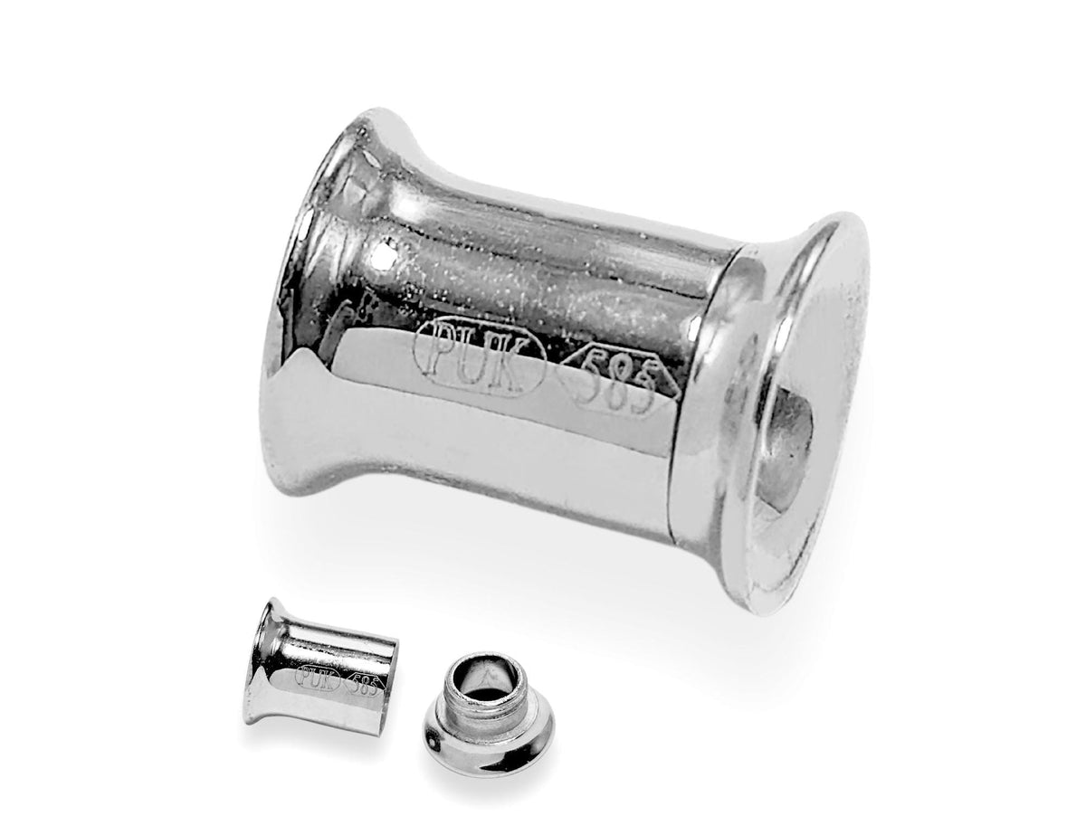 14K Gold Ear Stretching Plugs: Rose & White Gold Tunnels, 2G-00G
