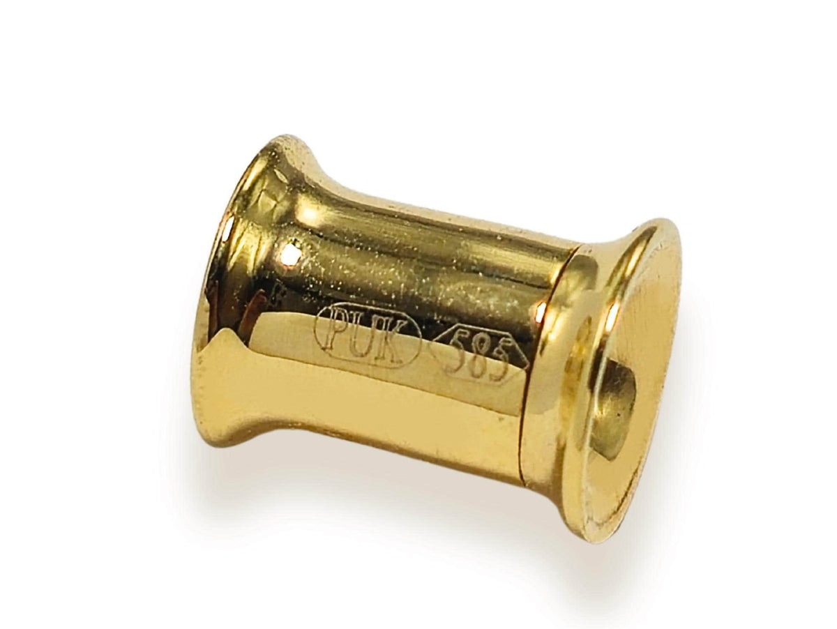 14K Gold Ear Stretching Plugs: Rose & White Gold Tunnels, 2G-00G