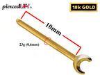 18K Gold Nose Pin: Crescent Moon Piercing Stud