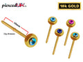18K Gold Nose Pin: CZ Crystal Stud (23g)