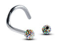 Ferido Crystal Nose Stud: Surgical Steel Nostril Screw Ring (18G, 16G)