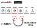 Titanium Horseshoe Nose Ring: Custom Barbell, 16g/14g