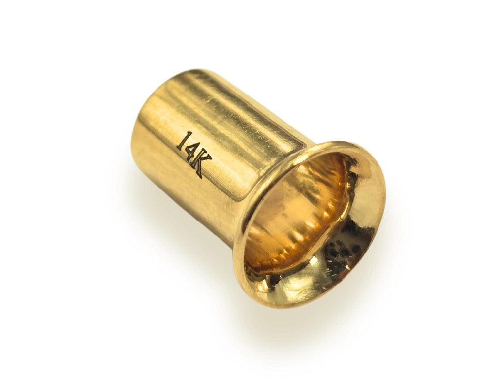 14K Solid Gold Single Flare Ear Plugs: Tunnel Stretcher