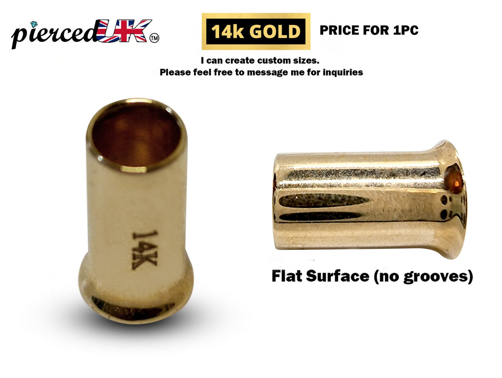 14K Solid Gold Single Flare Ear Plugs: Tunnel Stretcher