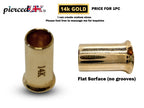 14K Solid Gold Single Flare Ear Plugs: Tunnel Stretcher