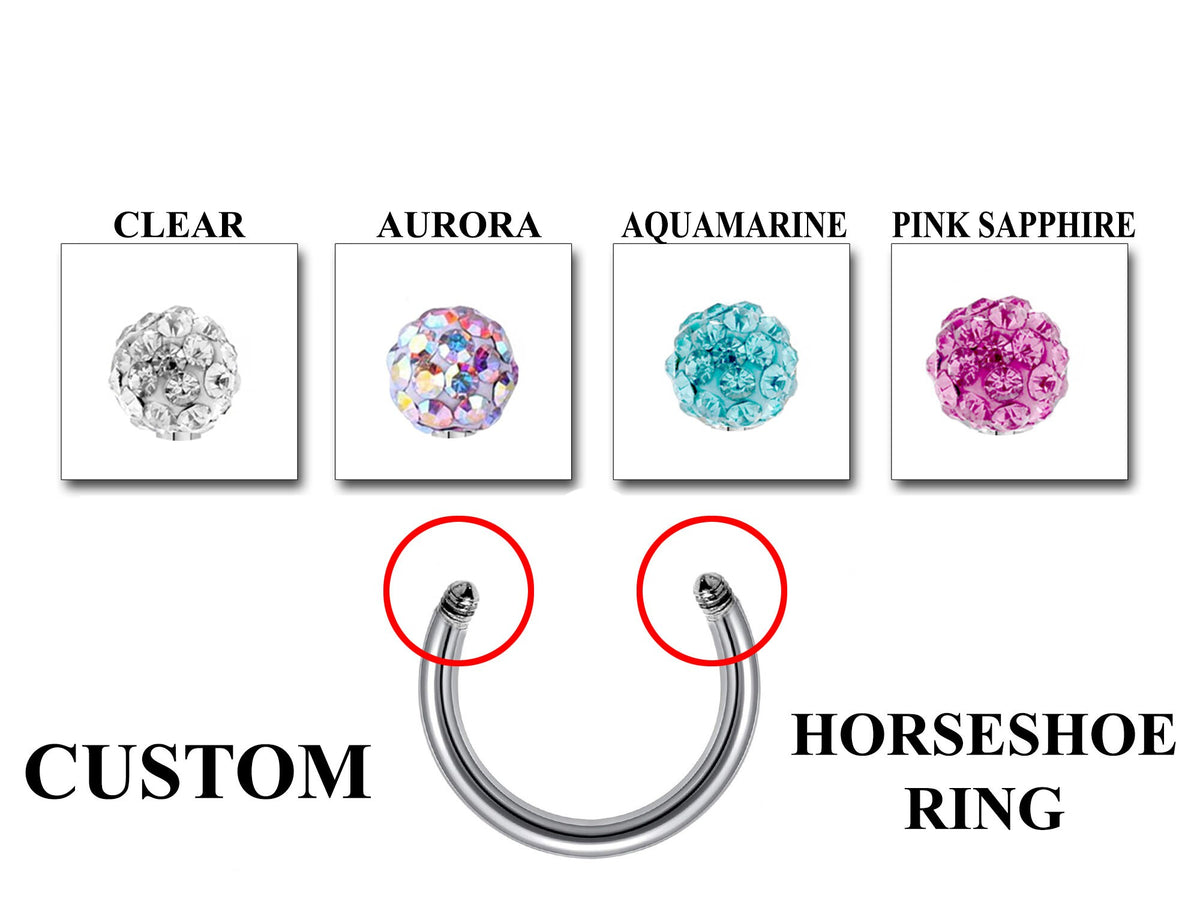 Titanium Horseshoe Nose Ring: Custom Barbell, 16g/14g
