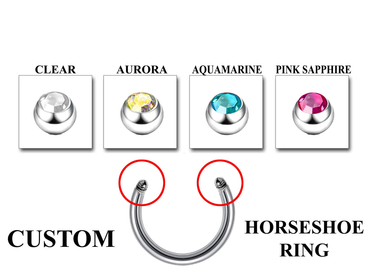 Titanium Horseshoe Nose Ring: Custom Barbell, 16g/14g