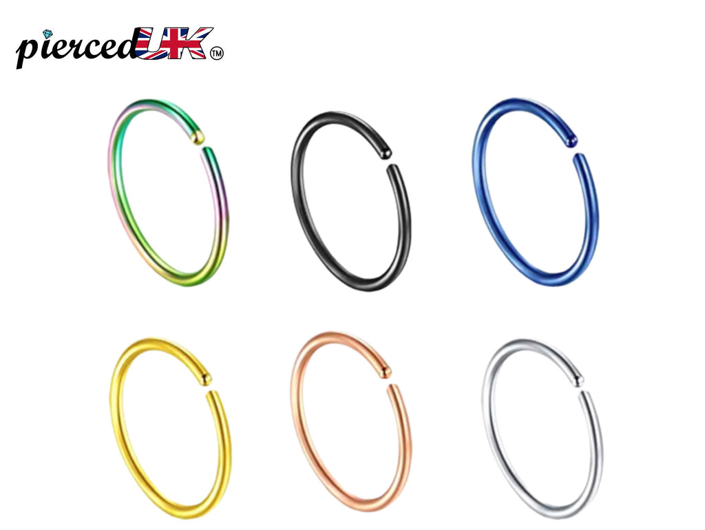 Surgical Steel Nose Ring Hoop: 20g 18g Helix Cartilage Earring