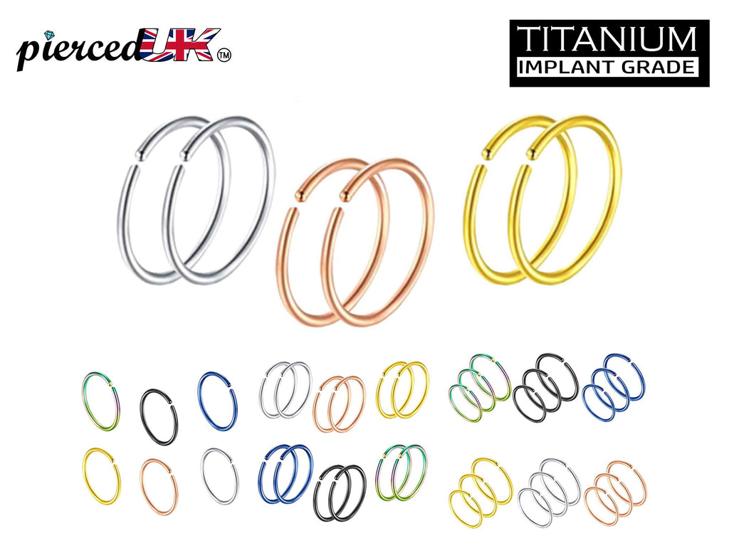 Surgical Steel Nose Ring Hoop: 18g/20g Piercing, Value Pack