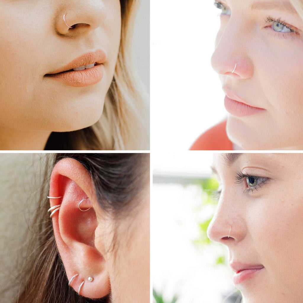 Surgical Steel Nose Ring Hoop: 20g 18g Helix Cartilage Earring