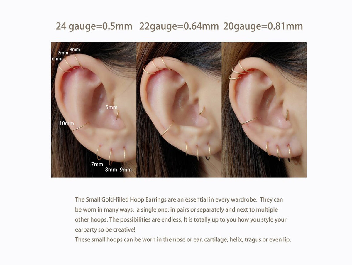 Surgical Steel Nose Ring Hoop: 18g/20g Piercing, Value Pack