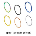 Surgical Steel Nose Ring Hoop: 18g/20g Piercing, Value Pack