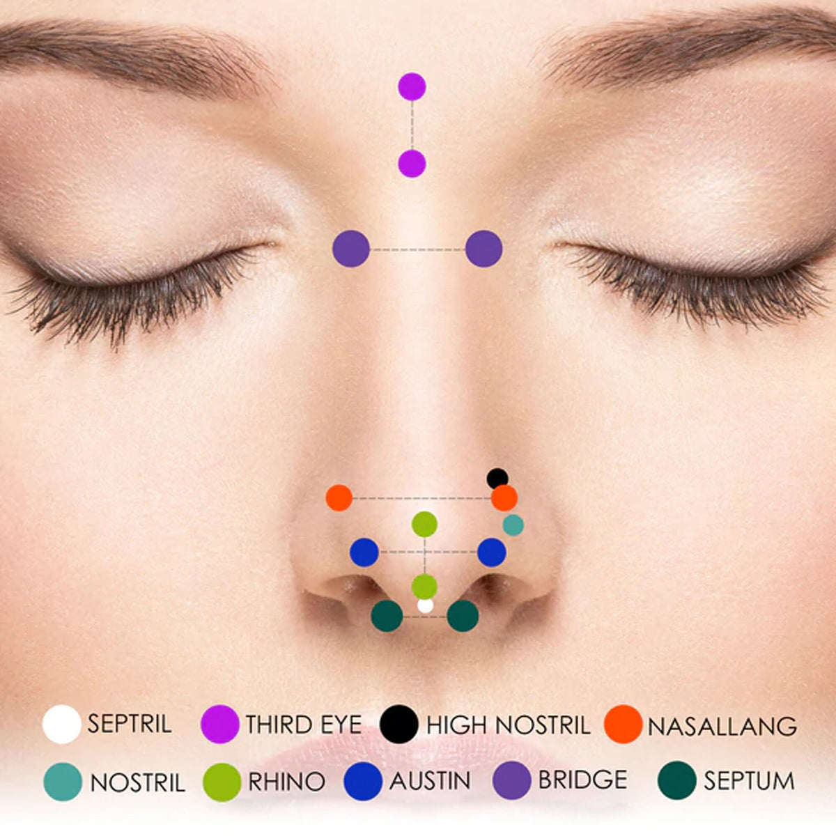 Titanium Nose Chain: Disco Ball Crystal Nasallang Piercing