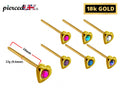 18K Solid Gold Nose Pin: Crystal Jewelry (23g)