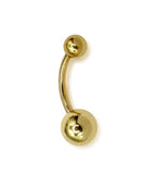 14K Solid Gold Belly Bar: 14G Navel Ring, 10mm Body Piercing