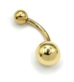 14K Solid Gold Belly Bar: 14G Navel Ring, 10mm Body Piercing