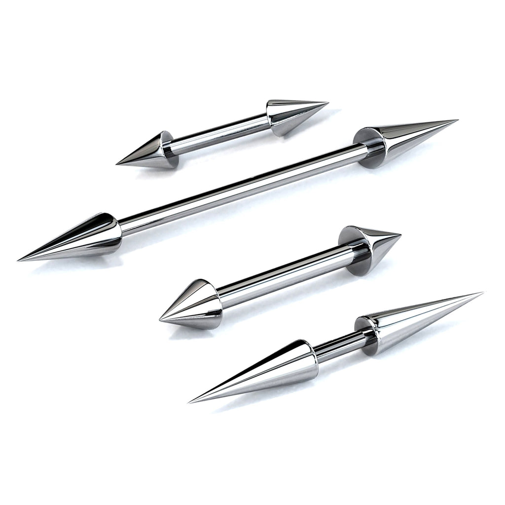 Titanium Spike Barbell: Industrial Piercing (16g, 14g)