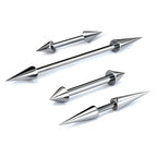 Titanium Spike Barbell: Industrial Piercing (16g, 14g)