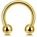 Gold Horseshoe Titanium Septum Ring: 6mm to 19mm