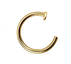 14K Solid Gold Nose Hoop: 18ga 20ga & 16g Piercing Jewelry