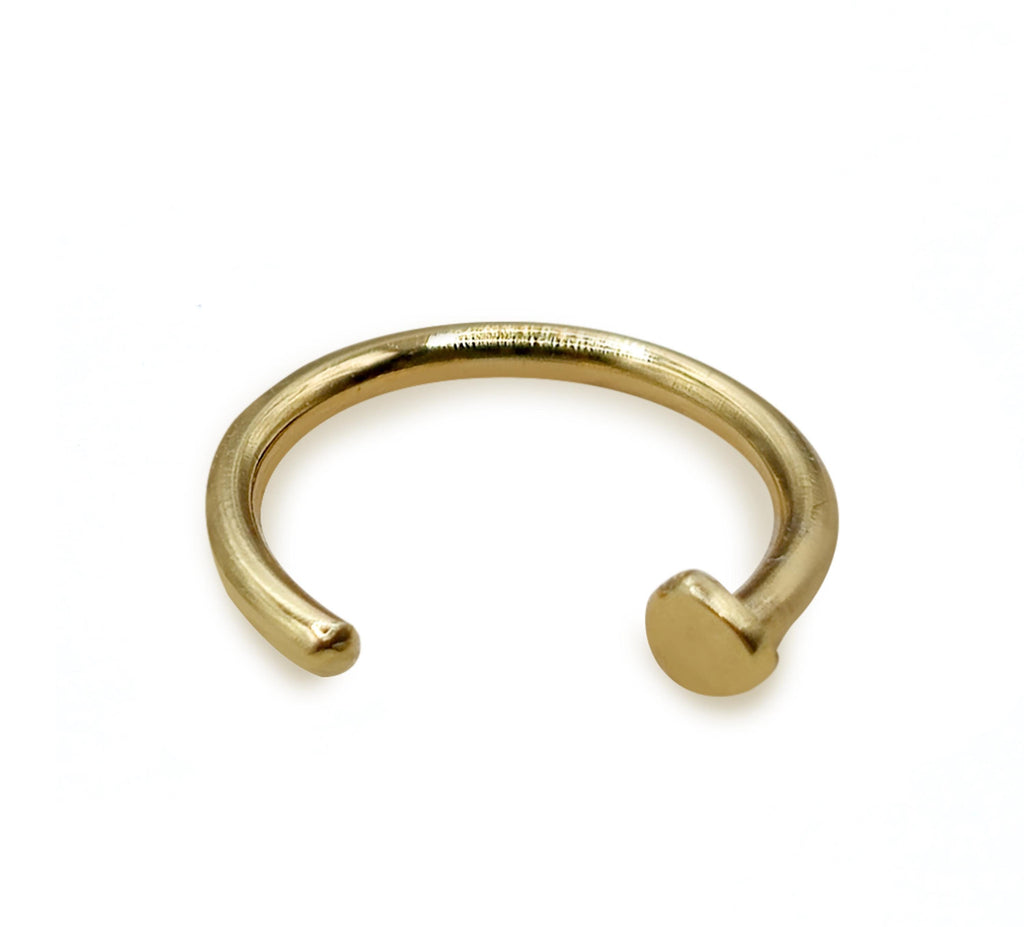 14K Solid Gold Nose Hoop: 18ga 20ga & 16g Piercing Jewelry