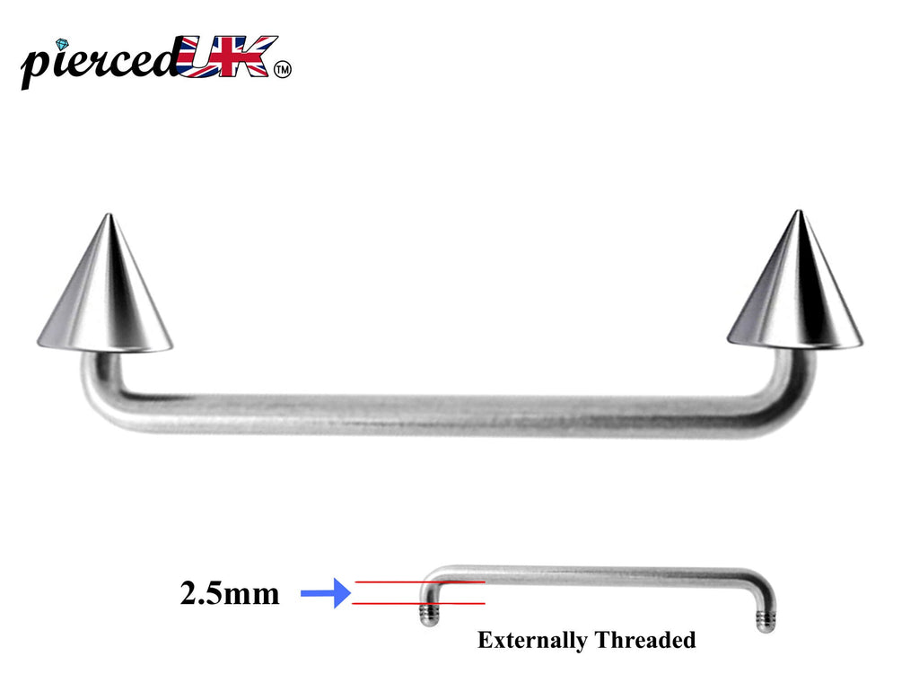 Spike Surgical Steel Staple Barbell: Dermal Piercing Jewelry