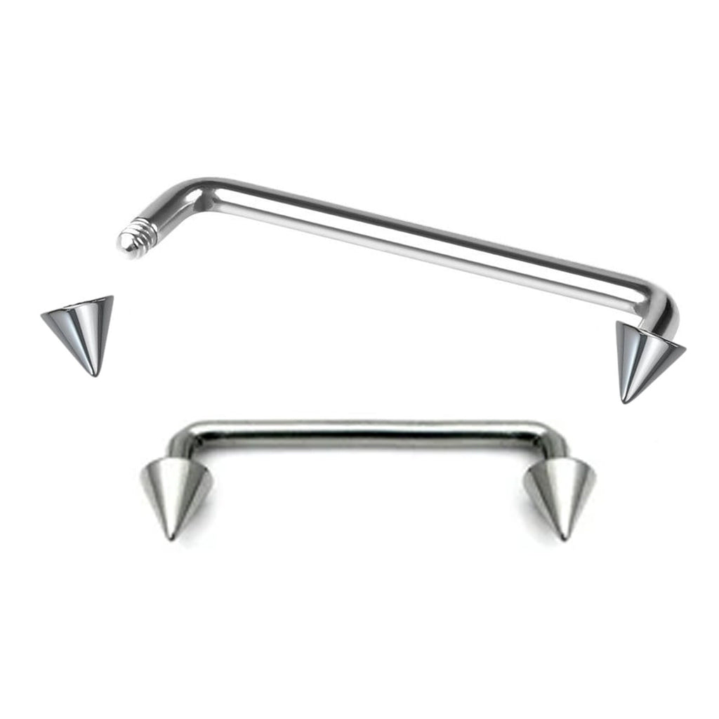 Spike Surgical Steel Staple Barbell: Dermal Piercing Jewelry