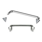Spike Surgical Steel Staple Barbell: Dermal Piercing Jewelry