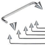 Spike Surgical Steel Staple Barbell: Dermal Piercing Jewelry