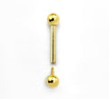 14K Gold Internally Threaded Barbell: Tongue, Nipple, Ear Piercing