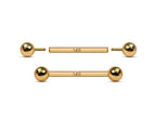 14K Gold Internally Threaded Barbell: Tongue, Nipple, Ear Piercing