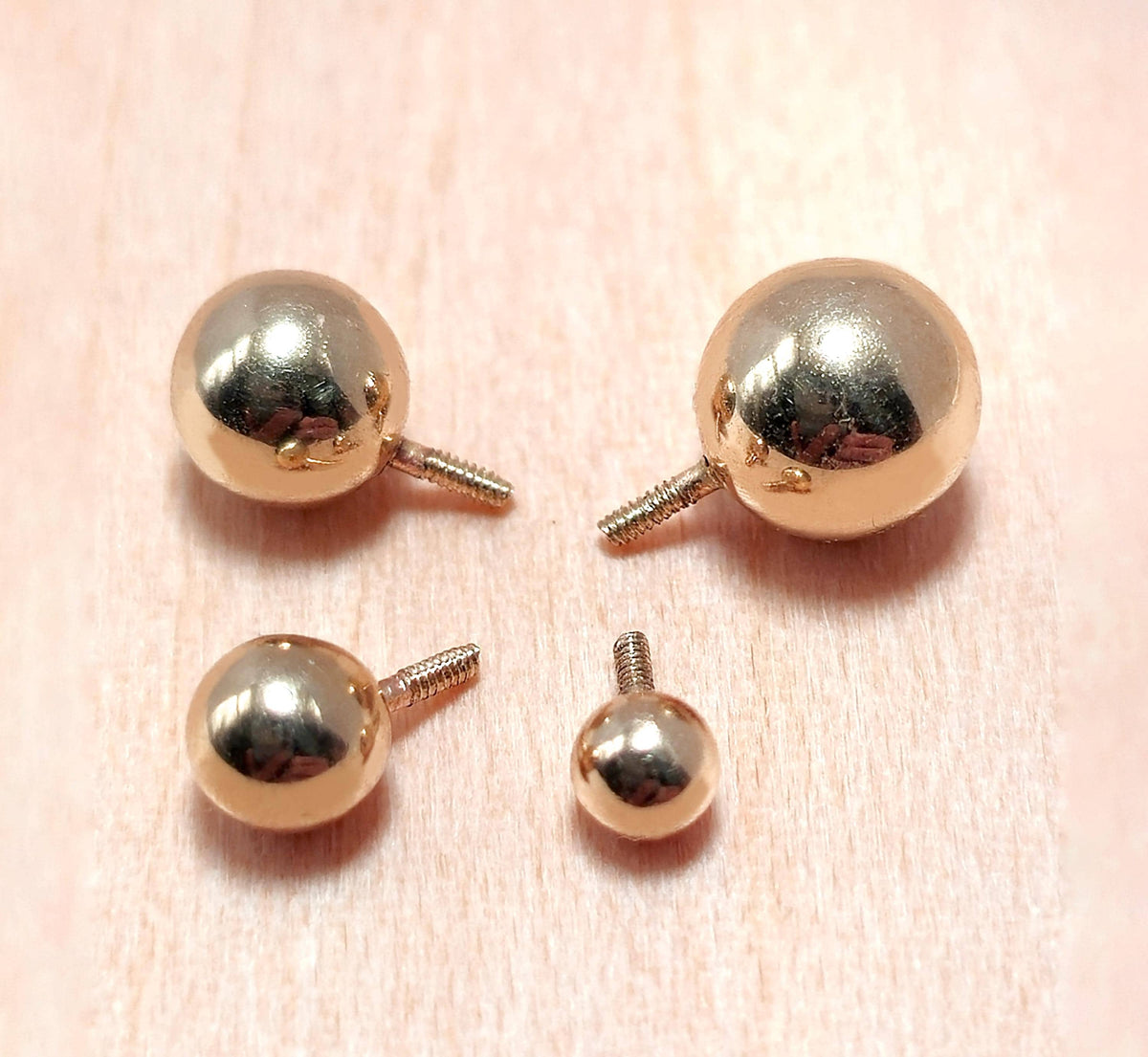 14K Rose Gold Piercing Ball Attachment: Internally Threaded Body Jewelry