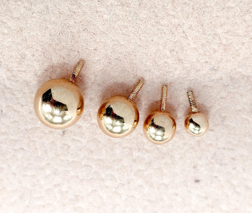 14K Rose Gold Piercing Ball Attachment: Internally Threaded Body Jewelry