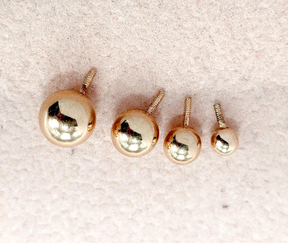 14K Rose Gold Piercing Ball Attachment: Internally Threaded Body Jewelry
