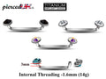 Titanium Staple Barbell: 14g Flat Surface Piercing with Pyramid Gem